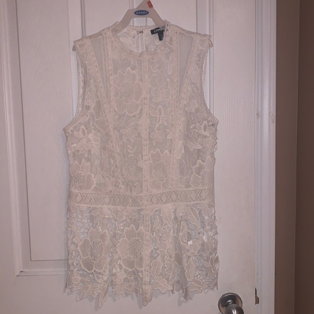 Express Lace Sheer Tank Top - Size M